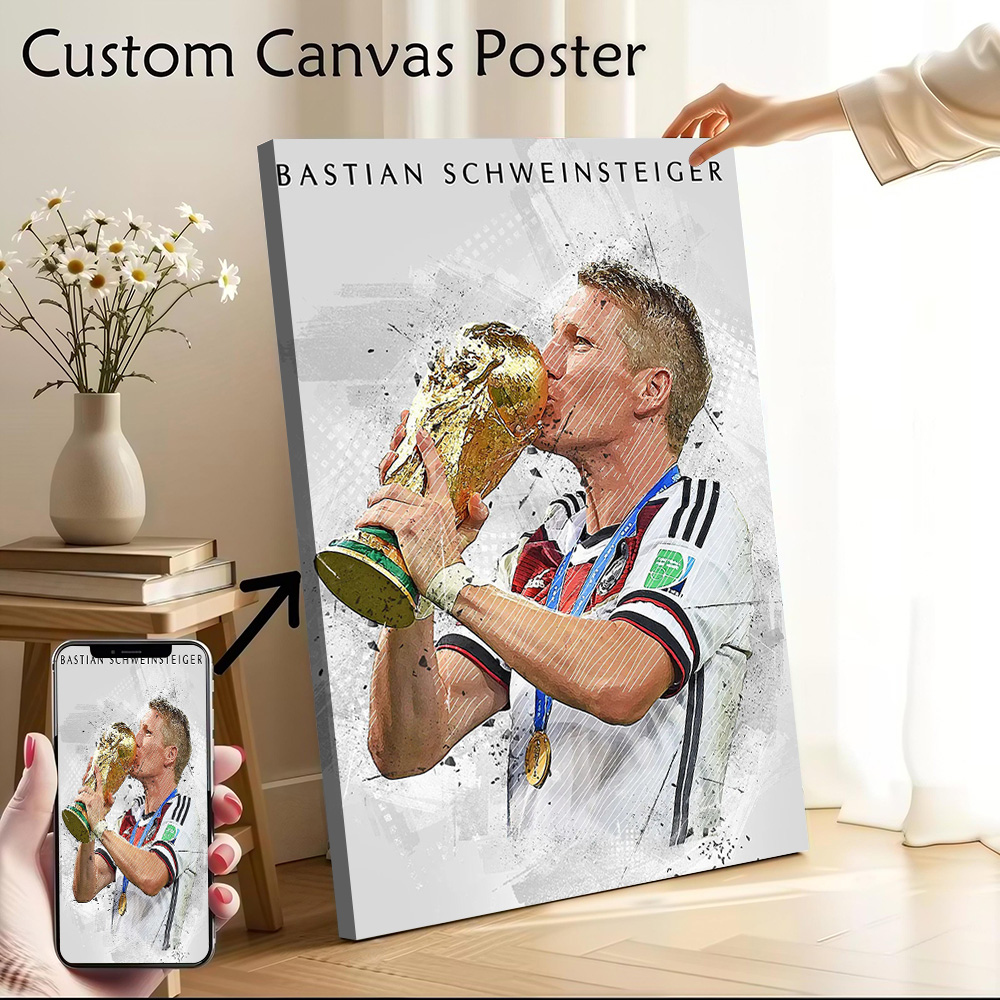Gaming Accessories Decor - Bastian Schweinsteiger Canvas Poster Customizable Pictures