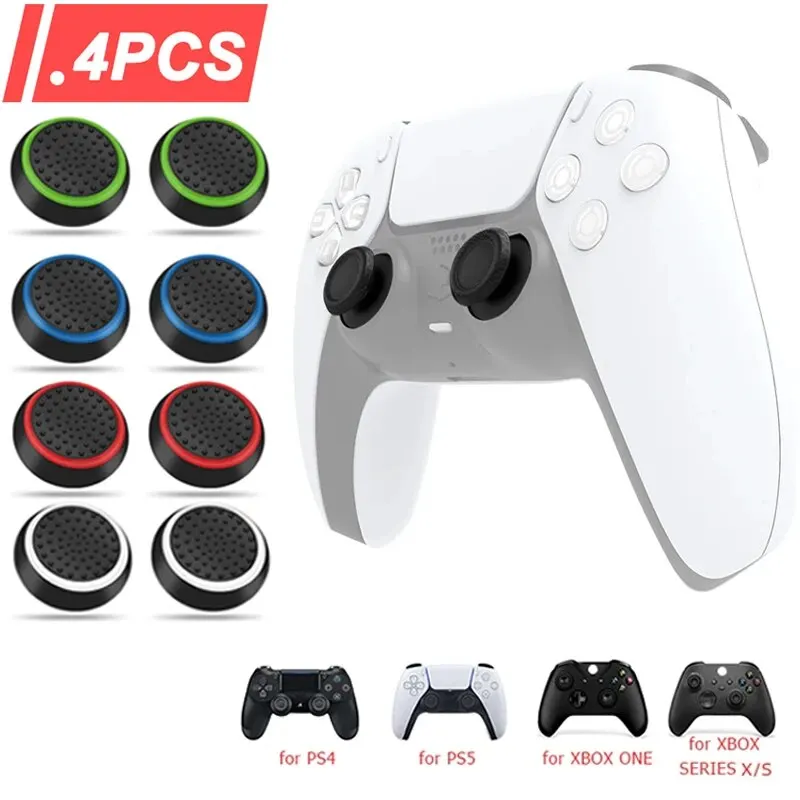 Gaming Accessories For Xbox Series X - 4PCS Silicone Analog ThumbStick Grip Caps