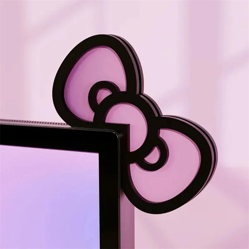 Gaming Home Accessories - Kawaii Pink Acrylic Bow Monitor Decor