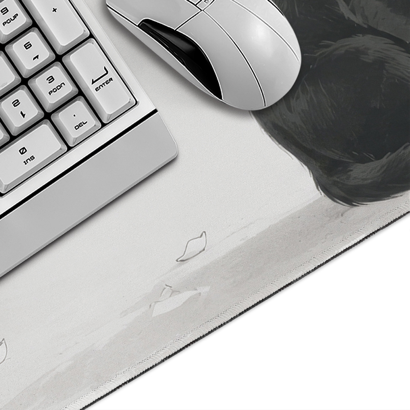 White Cherry Blossoms Black Ca - Gaming Mouse Pad Xl review and price