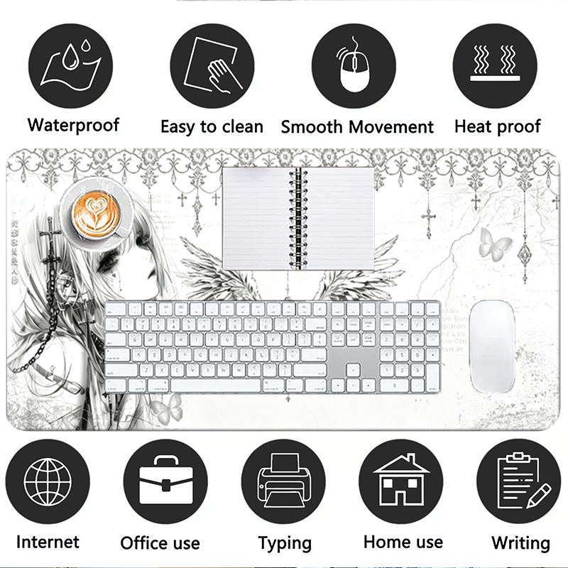 Leather Mousepad Black White A - Gaming Accessories For Desk review and price